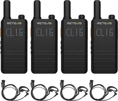 Obrázek produktu pro Retevis B63H Thin Walkie Talkies, RT622P (2.0), Profesionální vysílačka s displejem kanálů, 1620 mAh USB C, VOX, Mini vysílačka pro restaurace
