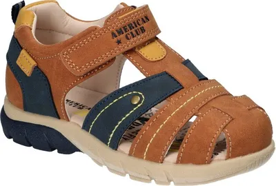Produktbild von AMERICAN CLUB XD138 Solide KinderSandalen, Naturleder Innensohle, Klett Sandalen, Kamel 32