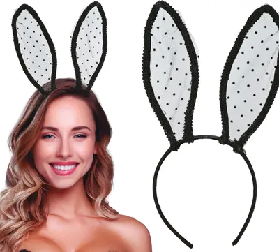 Produktbild von Junggesellenabschied Hasenohren Diadem Party Accessoire Karneval Outfit Kostüm Kreativer Spaß Kopfschmuck, Farbe: Schwarz