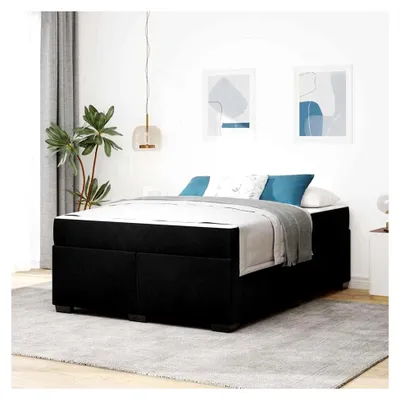 Produktbild von Bettgestell mit Matratze Schwarz 160 x 200 cm Samt