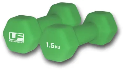 Immagine prodotto di Manubri esagonali in neoprene Urban Fitness - Set da 2 x 1,5 kg Verde