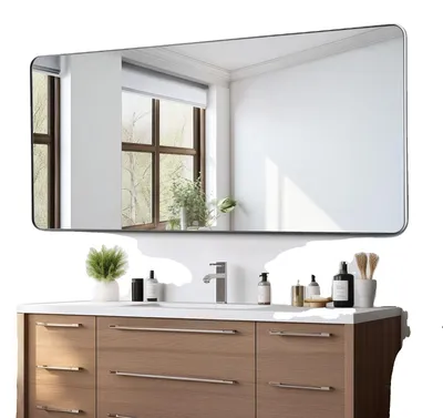Obrázek produktu pro VEVOR nástěnné zrcadlo zrcadlo pro líčení koupelnové zrcadlo 1828 x 813 x 25 mm obdélníkové zrcadlo, stříbrný rám z hliníkové slitiny
