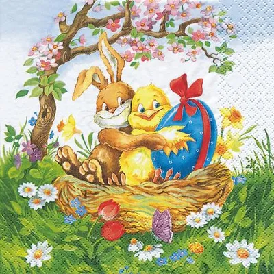 Produktbild von 60 Oster Servietten Ostern Easter Friends 33 x 33 cm Lunch Servietten Napkins Tissues 60 Stück 3-lagig