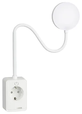 LED-Steckdosenlampe dimmbar, Nachtlicht mit USB-C und Steckdose