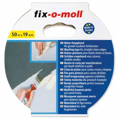 Produktbild von fix-o-moll Flach-Kreppband 50m 19mm