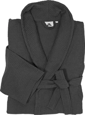 Produktbild von Übergrößen Bademantel Saunamantel ABRAXAS leichte Sommerqualität Schwarz 6XL