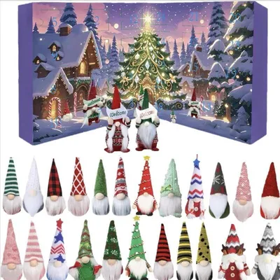 Produktbild von Weihnachtsgnom-Adventskalender mit 24 Figuren – Dekoration für die Feiertage