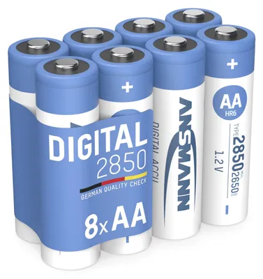 Produktbild von ANSMANN 8X AA Akkus Mignon 2850 mAh Digital - NiMH Batterien