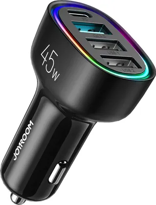 Produktbild von Joyroom 4 Port 45W Autoladegerät Schwarz (JR-CL09)