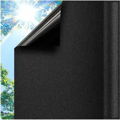 Zdjęcie produktu dla Folia Raamfolie Anti Inkijk - Folia statyczna zapewniająca prywatność - Zapewnia prywatność - Montaż bez kleju - 45x200 cm - Czarna