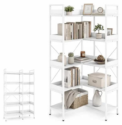 Immagine prodotto di KOMFOTTEU: Scaffale angolare da 167 cm con 5 ripiani e struttura in metallo