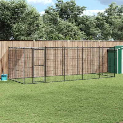 Zdjęcie produktu dla vidaXL Buda zewnętrzna dla psa ze stalowym dachem 12,1 m²