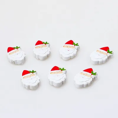 Produktbild von Santakopf mit Klebepunkt - Polyresin - ca. 3,5 cm - 10 Stück - 97558