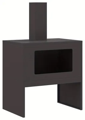 Immagine prodotto di Braciere - Cesto per il fuoco - Camino da giardino - Camino esterno - Camino per terrazza - Acciaio nero - Design rettangolare - 60x40x96 cm