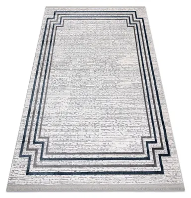 Imagen del producto de Alfombra TULS estructural, franjas  51242 Marco marfil / azul gris 80x150 cm