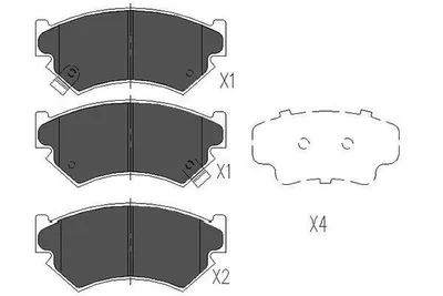 Produktbild von KAVO PARTS Bremsbeläge Satz Vorne Bremsklötze für SUBARU JUSTY I (KAD) KBP-8011