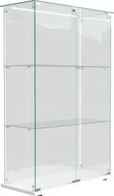 Immagine prodotto di Mobile in vetro con illuminazione LED, 3 ripiani, 2 ante, a colonna, 35 x 78,5 x 123,3 cm, bianco