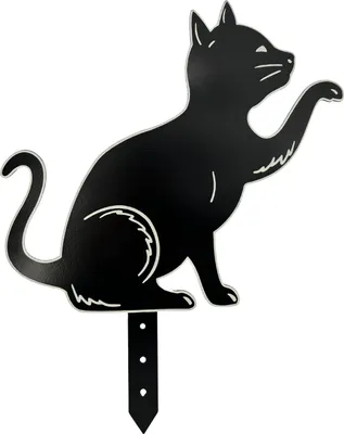 Produktbild von Gartenstecker Katze | fluoreszierende Konturen​ | 40 cm H