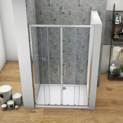 Produktbild von Duschkabinen 140x190cm Nischentür Duschabtrennung Schiebetür  ESG Sicherheitsglas mit Rahmen Duschwand