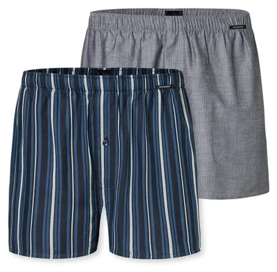 Produktbild von Schiesser Herren 2 Pack Boxershorts Baumwolle Web Multipack - Webboxer