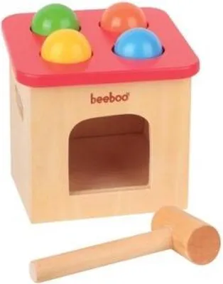 Image de Banc à marteler Beeboo en bois Carré, 6 pièces – Jeu d'éveil dès 12 mois