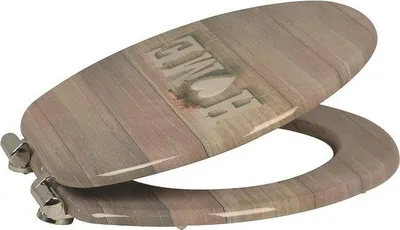 Produktbild von Famanu WC-Sitz mit Softclose-Mechanismus und Motiv - Hochwertiger Holzkern