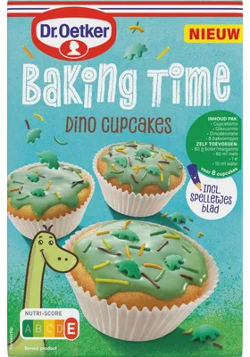 Produktbild von Dr. Oetker Baking Time Dino Cupcakes 242g – 12 Muffins, kinderleicht & lecker