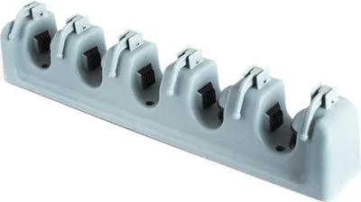 Produktbild von Besenhalter mit 5 Haltepositionen und 6 Haken, einfache Wandmontage zur Aufbewahrung in Garage oder Kleiderschrank