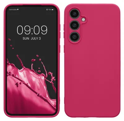 Produktbild von kwmobile Handyhülle für Samsung Galaxy S23 FE Hülle - TPU Case - Kabelloses Laden - Schutzhülle Cover in Neon Pink
