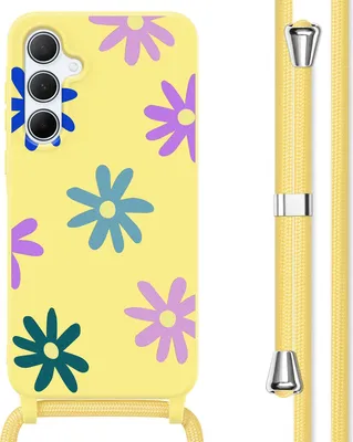 Zdjęcie produktu dla imoshion Silikonowe etui ze sznurkiem do Samsung Galaxy A55 - Yellow Flower Distance