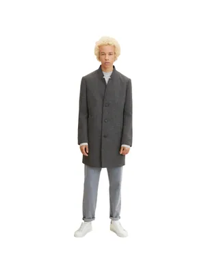 Produktbild von TOM TAILOR Denim Herren Modern Wollmantel 1032440, 30500 - Dark Grey Black Herri