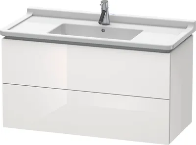 Produktbild von Waschtischunterbau L-CUBE 469x1020x558mm weiß hochglanz weiß hochglanz