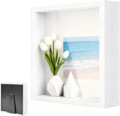 Zdjęcie produktu dla Głęboka ramka na zdjęcia 30 x 30 cm, głębokość 3 cm, MDF, płyta akrylowa, do salonu