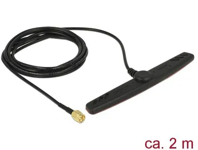 Produktbild von DeLOCK 89494, 2,5 dBi, 0.824 - 0.96 / 1.92 - 2.17 GHz, 50 Ohm, Omnidirektionale Antenne, SMA, Männlich
