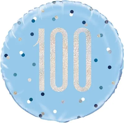 Produktbild von Folienballon blau & silber Zahl 100