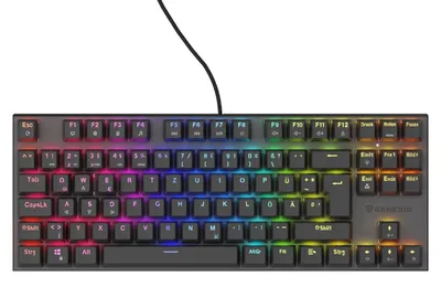 Obrázok produktu pre Herná klávesnica Thor 303 TKL RGB, káblová, s 30 % tichšími klávesami, čierna
