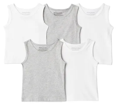 Immagine prodotto di A. Magliette intime a maniche corte da bambino, in cotone jersey, confezione da 5, colore grigio chiaro