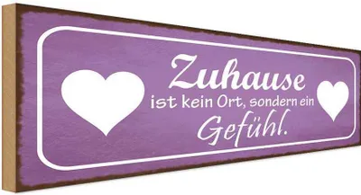 Produktbild von vianmo Holzschild 10x27 cm Zuhause kein Ort sondern Gefühl Spruch Zitat