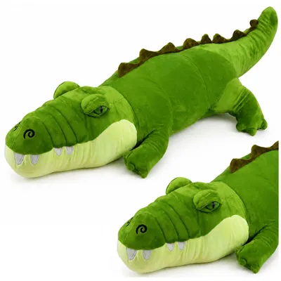 Produktbild von Plüschkrokodil-Maskottchen, Kuscheltier, realistisch, grün, 70 cm