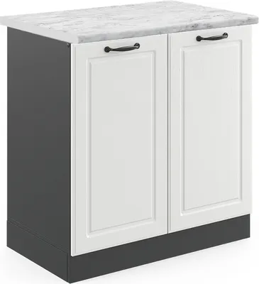 Image de Meuble bas sous-évier Vicco R-Line Blanc campagne 80cm , PT Marbre, Model 45967