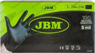 Immagine prodotto di Jbm Guanti neri monouso in nitrile 5mil Nero L Nero L