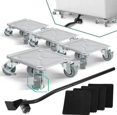 Produktbild von Izrielar Möbeltransport Set 9-tlg. mit Möbelheber & 360° Rollen bis 600kg Schwerlast – Umzugshilfe für Möbelrücker und Transportroller