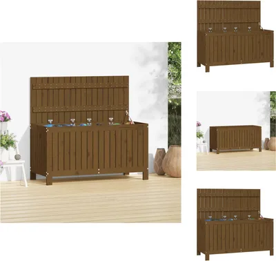 Produktbild von vidaXL Gartentruhe Honigbraun 115x49x60 cm Massivholz Kiefer - Gartenboxen