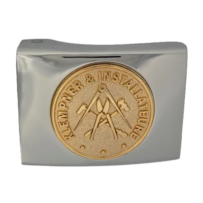 Produktbild von Koppelschloss Klempner und Installateure Handwerk und Zunft – silbern/golden - für Geselle - für 4,5 cm breite Koppelgürtel