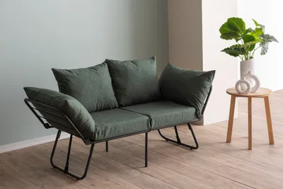 Image de Hanah Home, Viper 2 places - Vert, canapé-lit 2 places, 100 % MÉTAL, vert, 150 x 60 x 78 cm