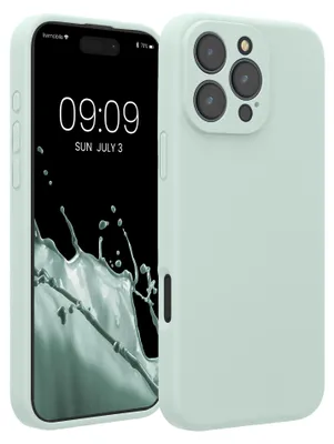 Produktbild von kwmobile Handyhülle für Apple iPhone 16 Pro Max Hülle - gummierte Handy Silikon Case für iPhone 16 Pro Max - Schutzhülle Cover - Cool Mint