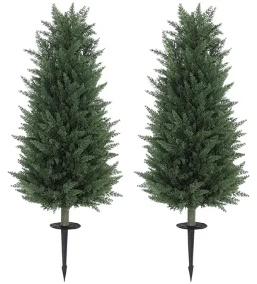 Obrázok produktu pre Sada dvoch umelých cyprušov s 831 listami | Farba: zelená | Rozmery: 33 x 33 x 100 cm