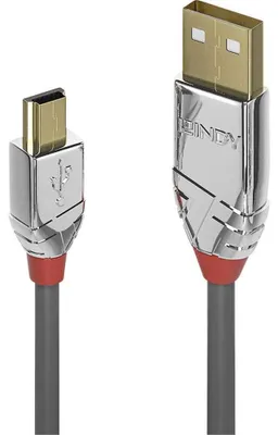 Produktbild von Lindy 36633, 3 m, USB A, Mini-USB B, USB 2.0, 0,48 Gbit/s, Grau