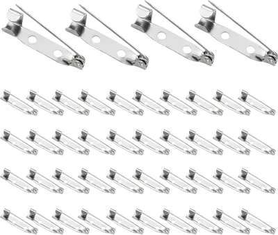 Produktbild von Metall-Sicherheitsnadeln, silberfarbene Broschennadeln mit sicherem Verschluss auf der Rückseite, 2,5 cm, für Schmuckherstellung, Bastelarbeiten, Korsagen, Namensschilder und Boutineers (25 mm), 150