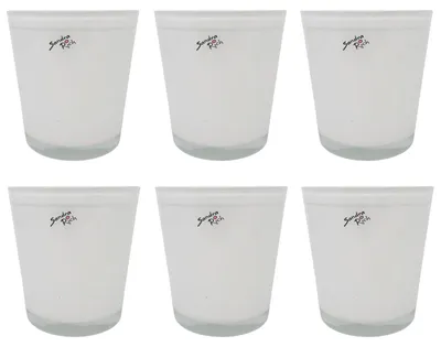 Produktbild von 6er Set Glas Orchideentöpfe ORCHID weiß H. 13,5cm D. 12,5cm rund Sandra Rich